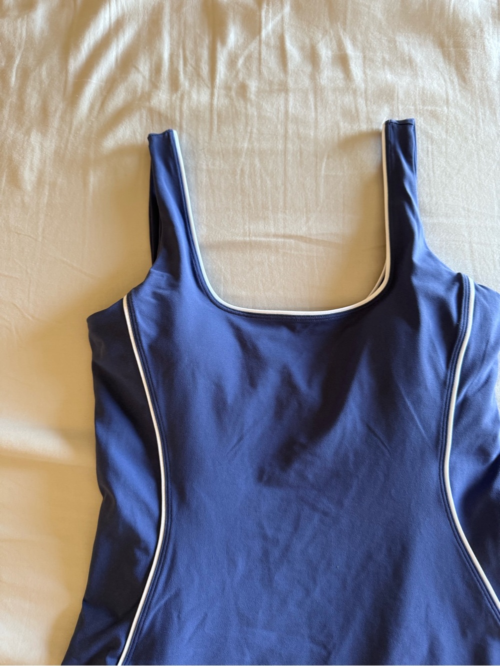 Fabletics Women's On The Go Classic Mini Dress Blue Dawn/Classic White Medium M - Picture 8 of 15